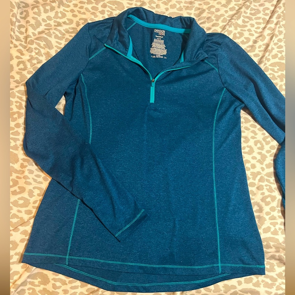 Teal half zip, size M